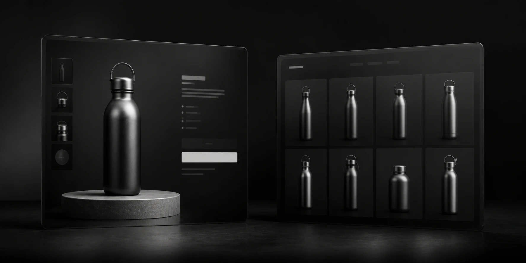 A single product page versus a collection grid of the same product line, illustrating when a keyword belongs on one product page instead of a full collection